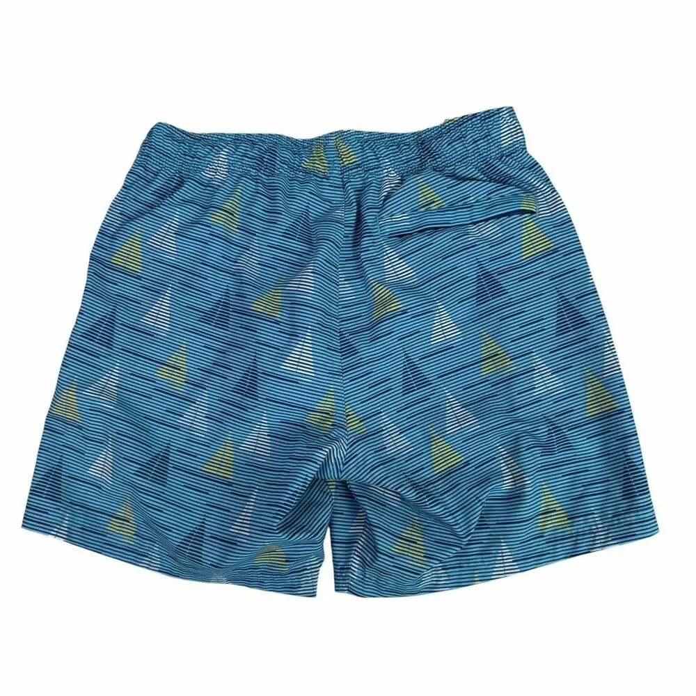 Broken Threads Blue Sailboat Stripe Swim Trunks Small